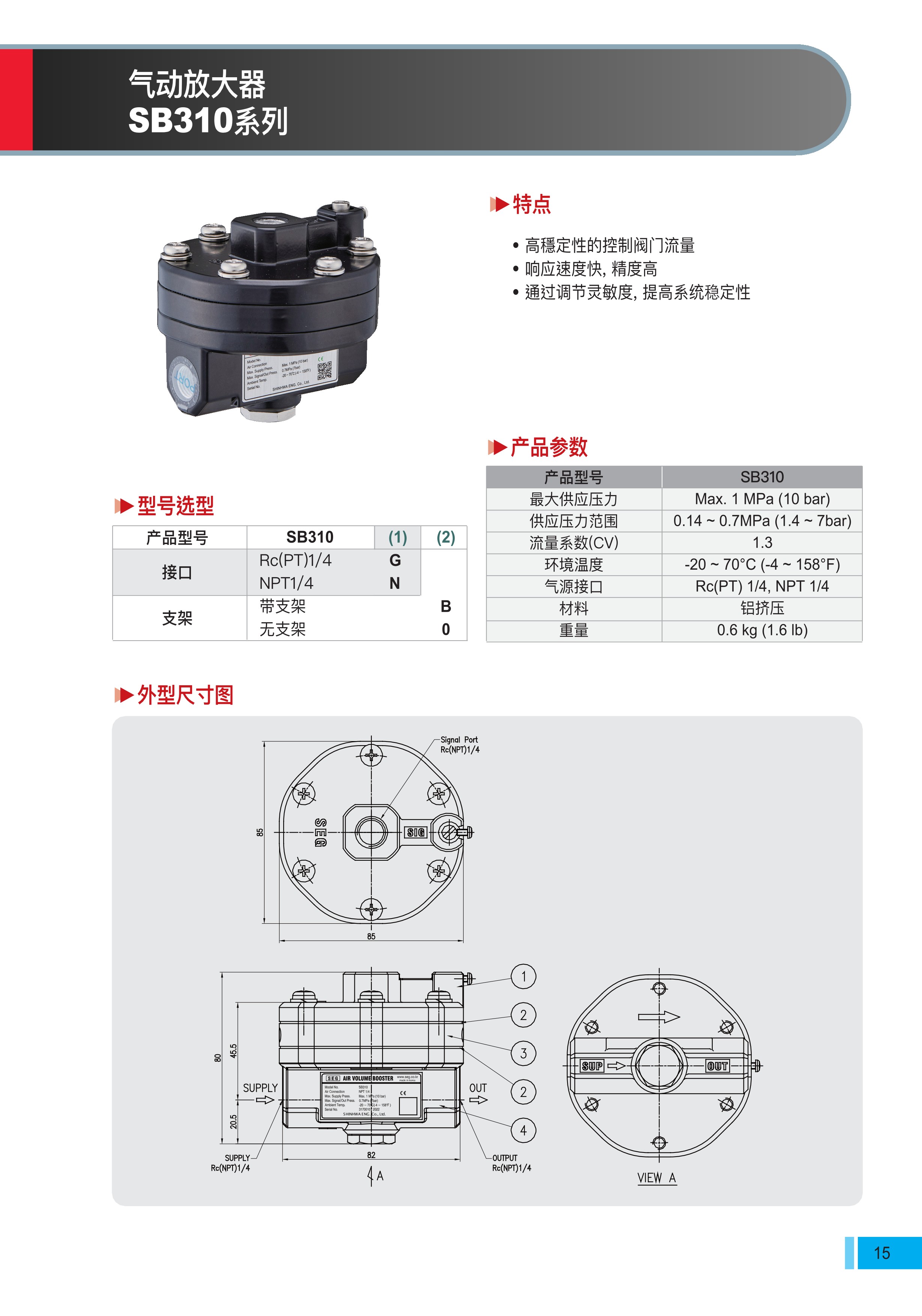 气动放大器SB系列